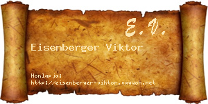 Eisenberger Viktor névjegykártya